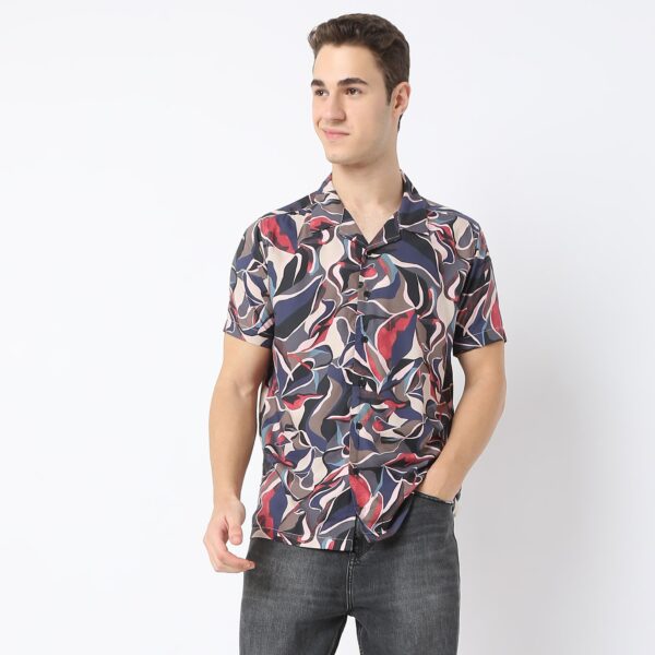 Retreat™ Shirts - Printed Pattern Rich Fabric - Trendy Cuban Collar - Regular Fit Shirt - Image 7