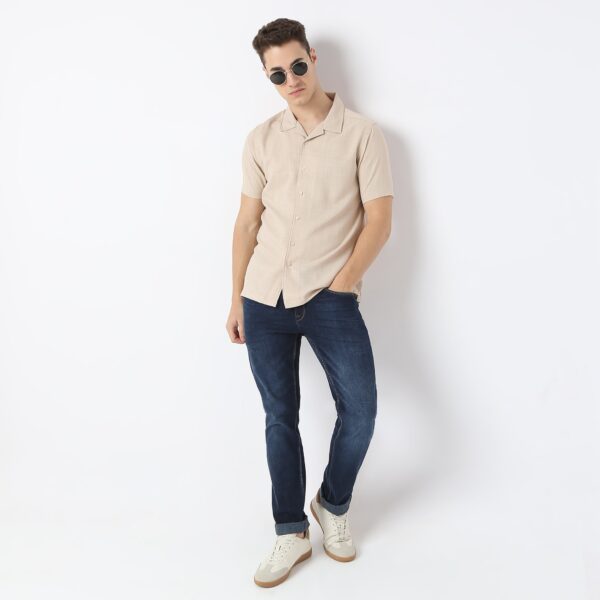 Retreat™ Shirts - Printed Structured Pattern Rich Fabric - Trendy Cuban Collar - Regular Fit Shirt