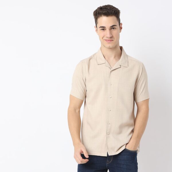 Retreat™ Shirts - Printed Structured Pattern Rich Fabric - Trendy Cuban Collar - Regular Fit Shirt - Image 2