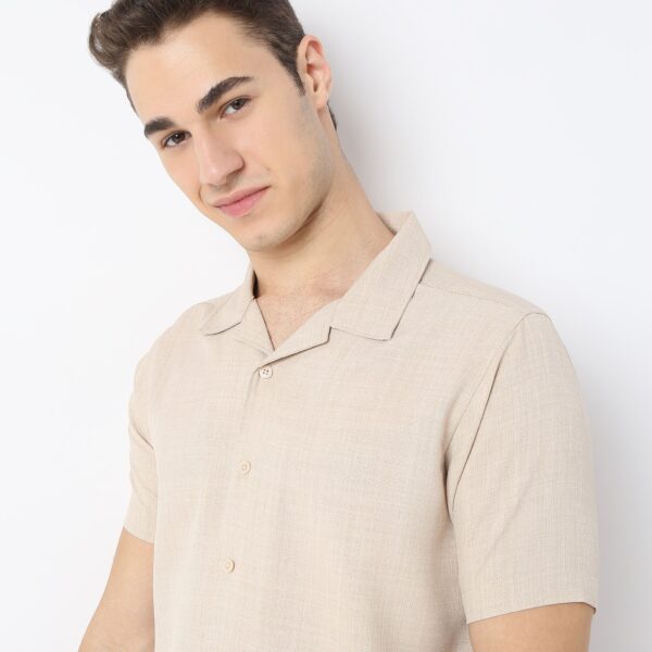 Retreat™ Shirts - Printed Structured Pattern Rich Fabric - Trendy Cuban Collar - Regular Fit Shirt - Image 4