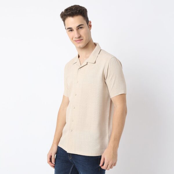 Retreat™ Shirts - Printed Structured Pattern Rich Fabric - Trendy Cuban Collar - Regular Fit Shirt - Image 5