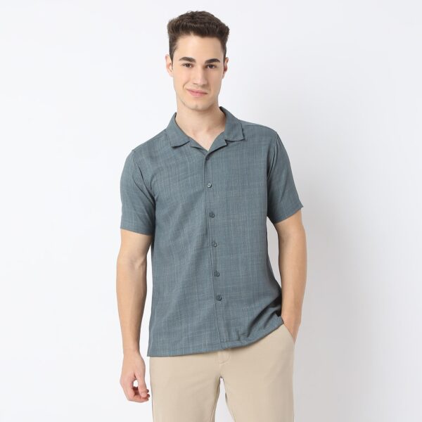 Retreat™ Shirts - Printed Structured Pattern Rich Fabric - Trendy Cuban Collar - Regular Fit Shirt - Image 7