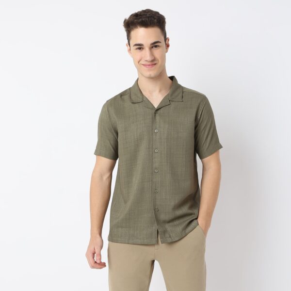 Retreat™ Shirts - Printed Structured Pattern Rich Fabric - Trendy Cuban Collar - Regular Fit Shirt - Image 12