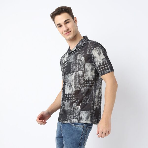 Retreat™ Shirts - Printed Pattern Rich Knitted Stretch Fabric - Trendy Cuban Collar - Regular Fit Shirt - Image 15