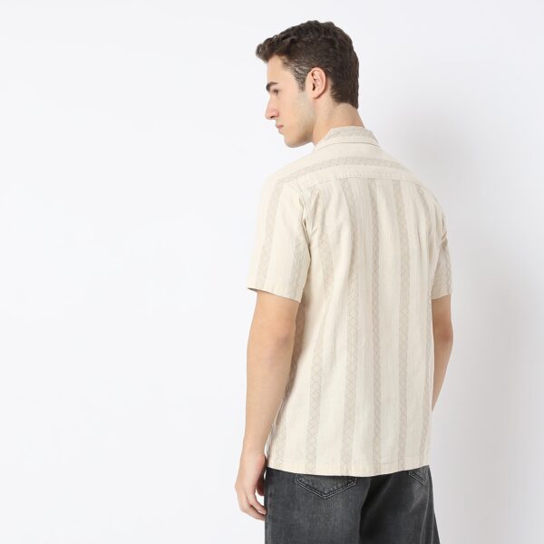 Mood™ Shirt - Cotton Structure - Natural Blend - Regular Fit Cuban Collar Shirt - Image 3