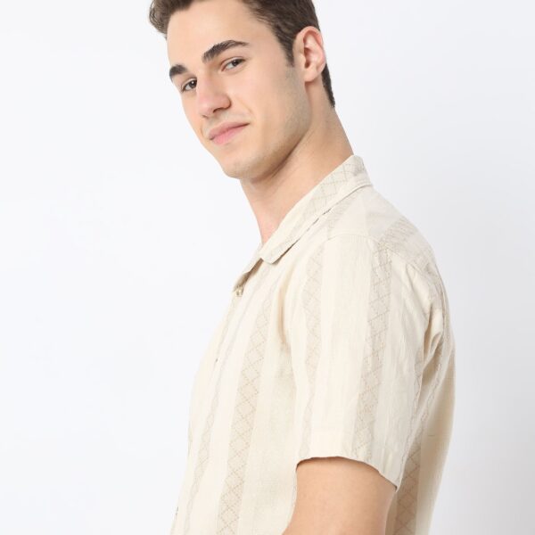 Mood™ Shirt - Cotton Structure - Natural Blend - Regular Fit Cuban Collar Shirt - Image 4