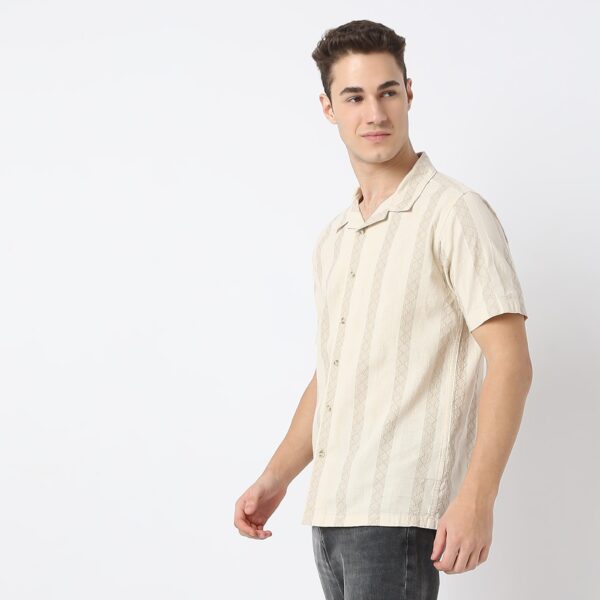 Mood™ Shirt - Cotton Structure - Natural Blend - Regular Fit Cuban Collar Shirt - Image 5