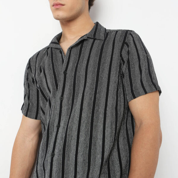 Mood™ Shirts - Raw Cotton Camp Collar Yarn Dyed Stripes - Regular Fit - Image 4