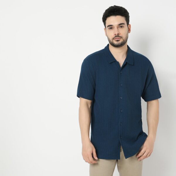 Mood™ Shirt - Cotton Blend Structure - Regular Fit Cuban Collar Shirt - Image 2