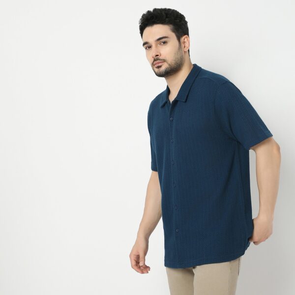 Mood™ Shirt - Cotton Blend Structure - Regular Fit Cuban Collar Shirt - Image 4