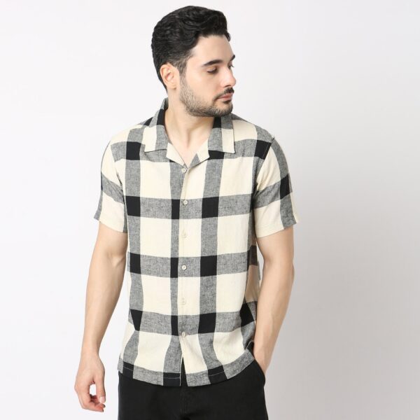 Mood™ Shirts - Raw Cotton Camp Collar Yarn Dyed Bold Check - Regular Fit - Image 2