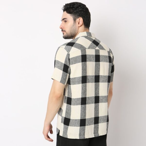 Mood™ Shirts - Raw Cotton Camp Collar Yarn Dyed Bold Check - Regular Fit - Image 3