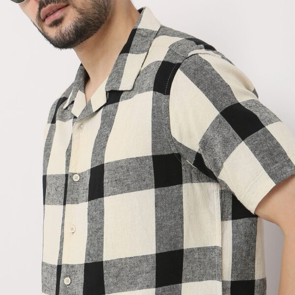 Mood™ Shirts - Raw Cotton Camp Collar Yarn Dyed Bold Check - Regular Fit - Image 4