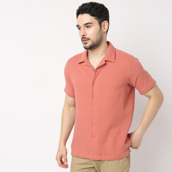 BAE Shirt™ - Double Fabric High Twist 100% Cotton - Cuban Collar - Regular Fit Shirt - Image 5