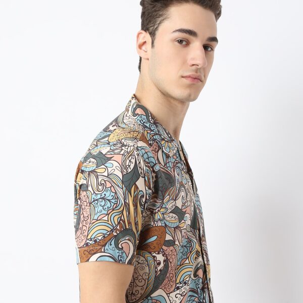 Retreat™ Shirts - Printed Pattern Rich Fabric - Trendy Cuban Collar - Regular Fit Shirt - Image 4