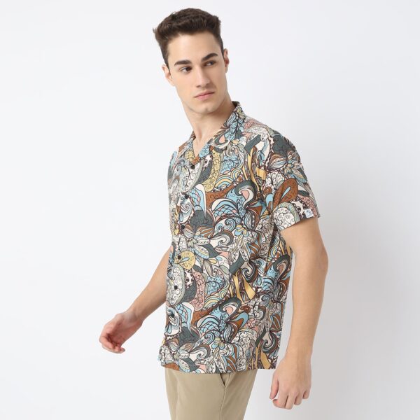 Retreat™ Shirts - Printed Pattern Rich Fabric - Trendy Cuban Collar - Regular Fit Shirt - Image 5