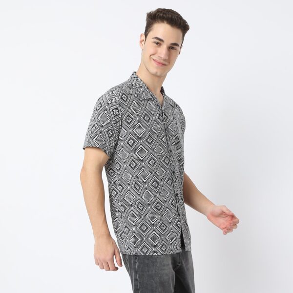 Retreat™ Shirts - Printed Pattern Rich Fabric - Trendy Cuban Collar - Regular Fit Shirt - Image 5