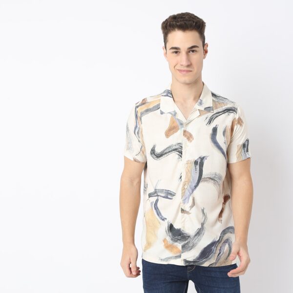 Retreat™ Shirts - Printed Pattern Rich Fabric - Trendy Cuban Collar - Regular Fit Shirt - Image 2