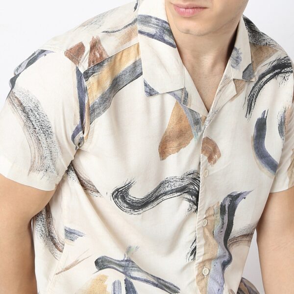 Retreat™ Shirts - Printed Pattern Rich Fabric - Trendy Cuban Collar - Regular Fit Shirt - Image 4