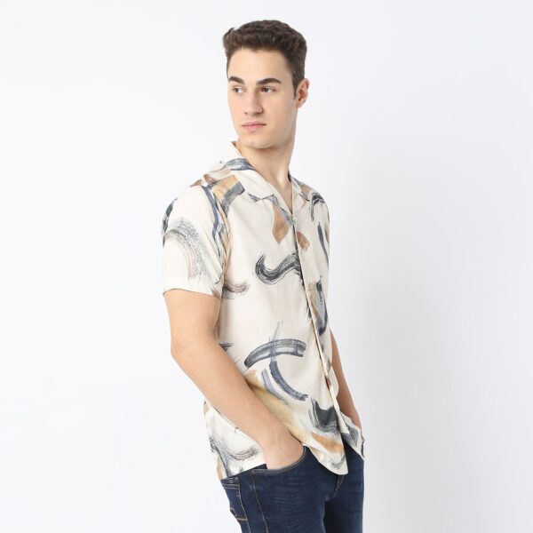 Retreat™ Shirts - Printed Pattern Rich Fabric - Trendy Cuban Collar - Regular Fit Shirt - Image 5