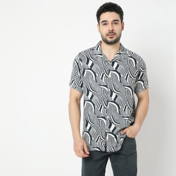 Retreat™ Shirts - Printed Pattern Rich Fabric - Trendy Cuban Collar - Regular Fit Shirt - Image 2