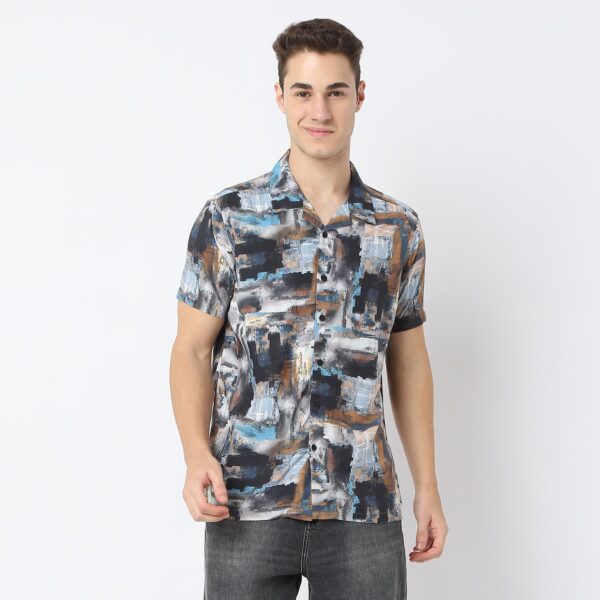 Retreat™ Shirts - Printed Pattern Rich Fabric - Trendy Cuban Collar - Regular Fit Shirt - Image 2