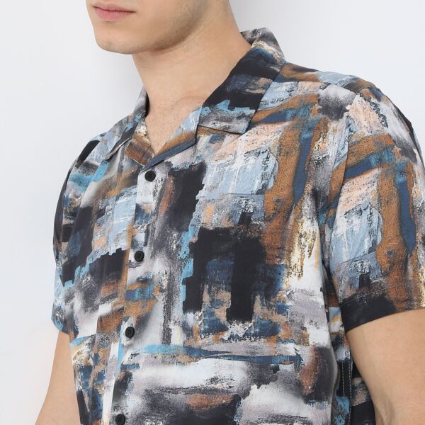 Retreat™ Shirts - Printed Pattern Rich Fabric - Trendy Cuban Collar - Regular Fit Shirt - Image 4