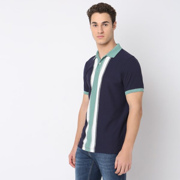 Weekend Polo™ - Exclusive Vertical Stripes Pattern Regular Fit Polo T-Shirt - Image 5