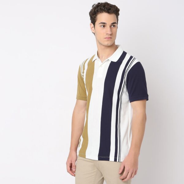 Weekend Polo™ - Exclusive Vertical Stripes Pattern Regular Fit Polo T-Shirt - Image 5