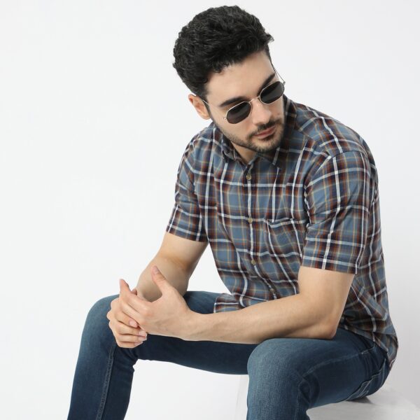 Modern Smart™ - Cotton Checkered Shirt - Regular Fit - Image 2