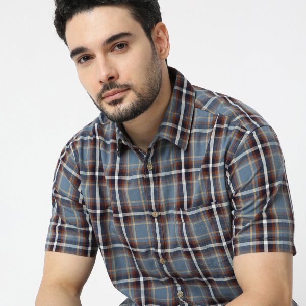 Modern Smart™ - Cotton Checkered Shirt - Regular Fit - Image 4