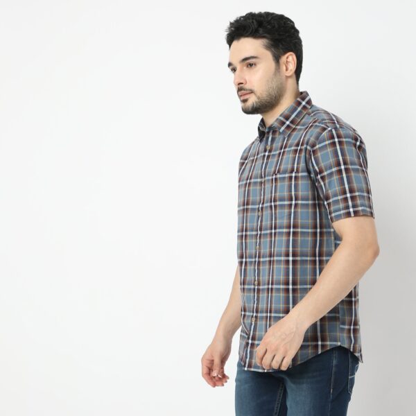 Modern Smart™ - Cotton Checkered Shirt - Regular Fit - Image 5