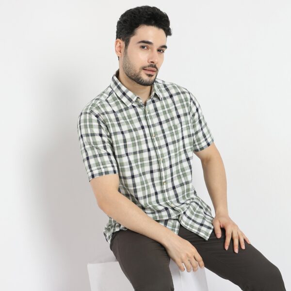 Modern Smart™ - Cotton Checkered Shirt - Regular Fit - Image 7