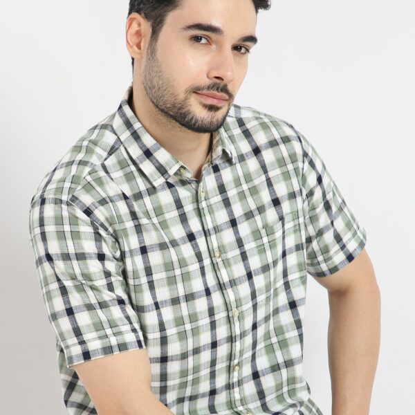 Modern Smart™ - Cotton Checkered Shirt - Regular Fit - Image 9