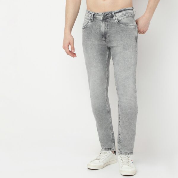 Slim Fit Bleached Towel Look Jeans - Image 2