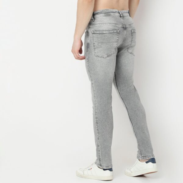 Slim Fit Bleached Towel Look Jeans - Image 3