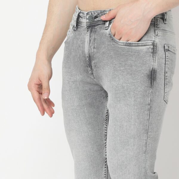 Slim Fit Bleached Towel Look Jeans - Image 4