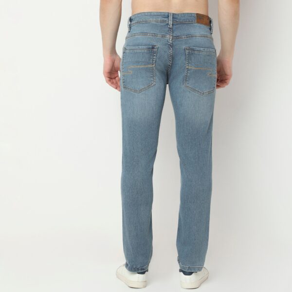 Union of Denim Extra Strtech Indigo "Knit" Fabric  Vintage Wash Soft Feel Jeans - Straight Slim Fit - Image 3