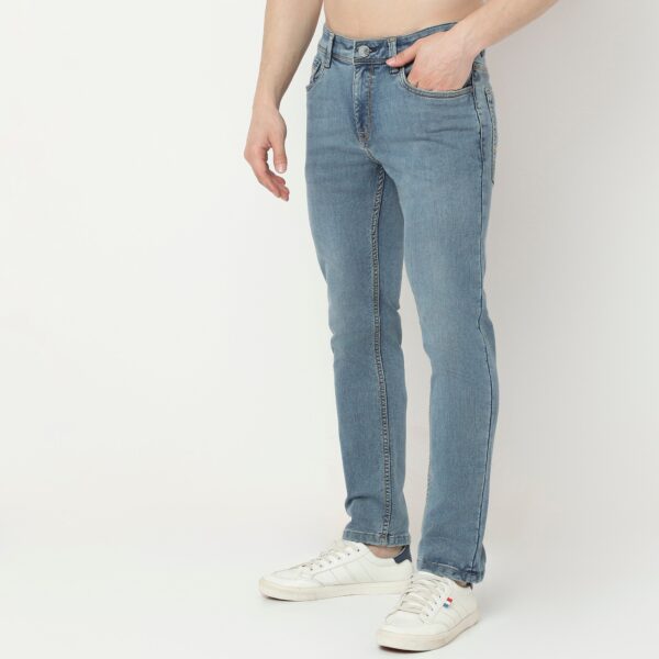 Union of Denim Extra Strtech Indigo "Knit" Fabric  Vintage Wash Soft Feel Jeans - Straight Slim Fit - Image 5