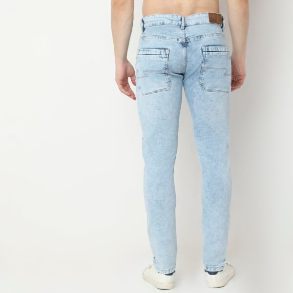 Skinny Fit Ice Washed Bleached Jeans - Image 3