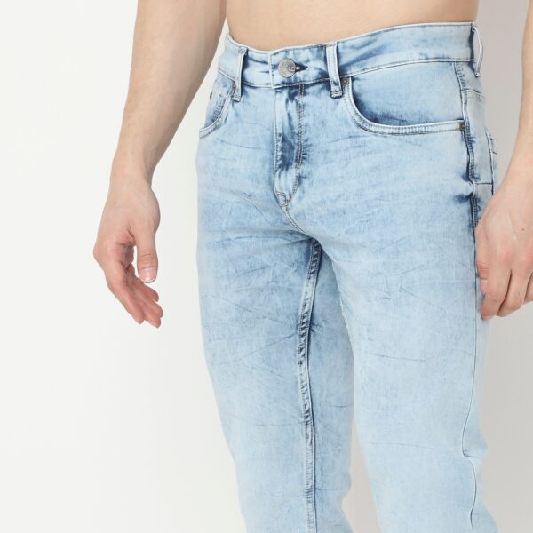 Skinny Fit Ice Washed Bleached Jeans - Image 4