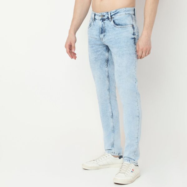 Skinny Fit Ice Washed Bleached Jeans - Image 5