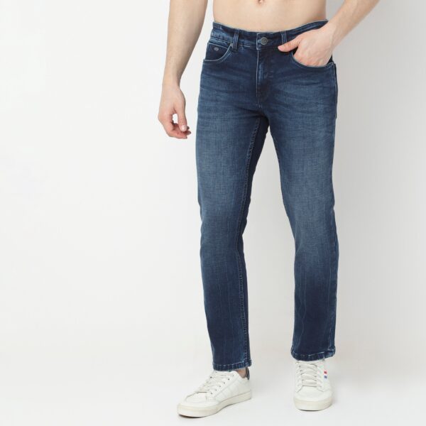 Union of Denim™ Adv Extra Strtech Indigo "Knit" Fabric  Classic Wash Soft Feel Jeans - Straight Slim Fit - Image 2