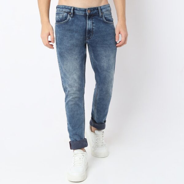 Straight Fit Classic Knitted Full Length Jeans - Image 2