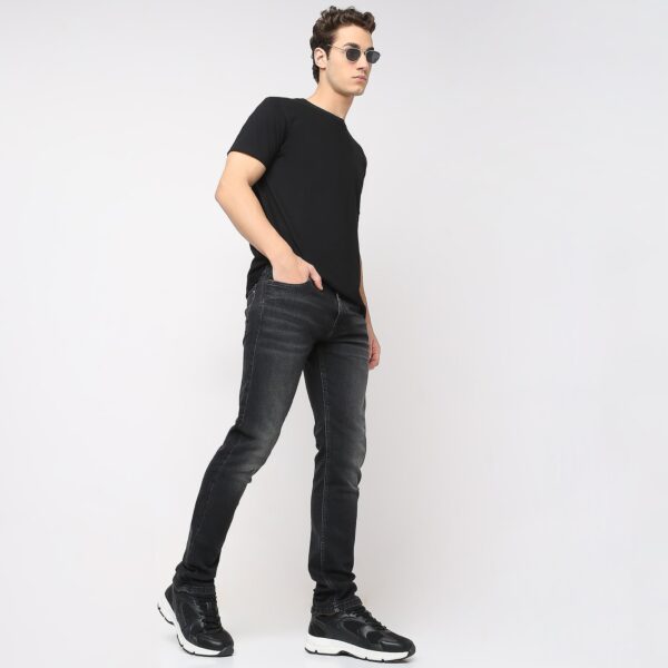 Union of Denim® - Original Black Denim Pre-Wash with Whiskers - Straight Fit Jeans with E-Fast Stretch