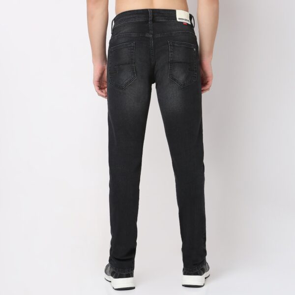 Union of Denim® - Original Black Denim Pre-Wash with Whiskers - Straight Fit Jeans with E-Fast Stretch - Image 3